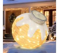 Tngan 1 décoration de Noël lumineuse pour l'extérieur, 80 LED, beige | 8 modes d'éclairage, minuterie, design pliable pop-up pour décorations de Noël, patio, maison
