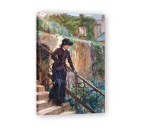 TNGHHSGA Attendre Portrait Réaliste et Scènes de Guerre de John Lavery - Art Irlandais Classique sur Toile pour Décoration Murale 20x30cm Encadrée