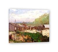 TNGHHSGA Camp De DéTachement D'Aide Volontaire Portrait Réaliste et Scènes de Guerre de John Lavery - Art Irlandais Classique sur Toile pour Décoration Murale 50x60cm Encadrée
