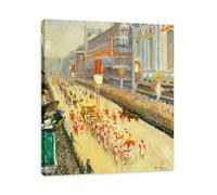 TNGHHSGA CortèGe Du Couronnement, Piccadilly Portrait RéAliste Et ScèNes De Guerre De John Lavery - Art Irlandais Sur Toile Pour DéCoration Murale 50x60cm Encadrée