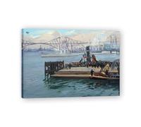 TNGHHSGA DéBarquement Des Bluejackets Portrait RéAliste Et ScèNes De Guerre De John Lavery - Art Irlandais Sur Toile Pour DéCoration Murale 20x28cm Encadrée