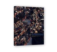 TNGHHSGA Discours à La Chambre Des RepréSentants Portrait Réaliste et Scènes de Guerre de John Lavery - Art Irlandais Classique sur Toile pour Décoration Murale 40x52cm Encadrée