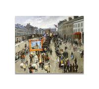 TNGHHSGA Le DouzièMe Juillet à Portadown Portrait RéAliste Et ScèNes De Guerre De John Lavery - Art Irlandais Sur Toile Pour DéCoration Murale 20x24cm Sans cadre