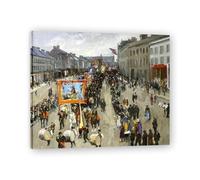 TNGHHSGA Le DouzièMe Juillet à Portadown Portrait RéAliste Et ScèNes De Guerre De John Lavery - Art Irlandais Sur Toile Pour DéCoration Murale 30x36cm Encadrée
