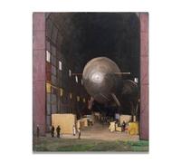 TNGHHSGA L'Un Des Originaux Dirigeables Portrait RéAliste Et ScèNes De Guerre De John Lavery - Art Irlandais Sur Toile Pour DéCoration Murale 70x84cm Sans cadre