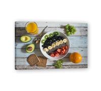 TNGHHSGA Petit-DéJeuner Aux Fruits Fruit Frais & Paysage Photo Réelle - Toile Imprimée Dynamique pour Décoration Murale 70x105cm Encadrée