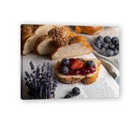 TNGHHSGA Petit-DéJeuner Sain Fruit Frais & Paysage Photo Réelle - Toile Imprimée Dynamique pour Décoration Murale 80x104cm Encadrée
