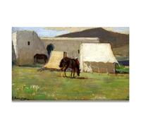 TNGHHSGA Souvenir Du Maroc Portrait RéAliste Et ScèNes De Guerre De John Lavery - Art Irlandais Sur Toile Pour DéCoration Murale 50x80cm Sans cadre