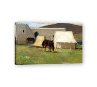 TNGHHSGA Souvenir Du Maroc Portrait RéAliste Et ScèNes De Guerre De John Lavery - Art Irlandais Sur Toile Pour DéCoration Murale 30x48cm Encadrée