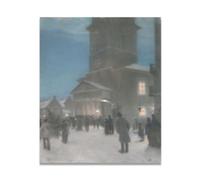 TNGHHSGA Traverser Sans EncombreHans Andersen Brendekilde Tableau Paysage Nordique Décoration Murale20x24cm Sans cadre