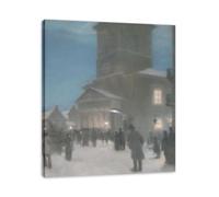 TNGHHSGA Traverser Sans EncombreHans Andersen Brendekilde Tableau Paysage Nordique Décoration Murale30x36cm Encadrée