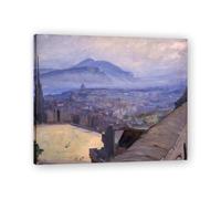 TNGHHSGA Vue D'éDimbourg Depuis Le ChâTeau Portrait RéAliste Et ScèNes De Guerre De John Lavery - Art Irlandais Sur Toile Pour DéCoration Murale 30x36cm Encadrée