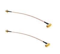 TNGYTY Extension de câble Coaxial RG316, 2 pièces, cavalier RP SMA, bride femelle vers RP SMA, assemblage d'angle mâle(2ft)
