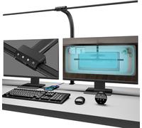 Tnight Lampe de Bureau Led Puissante, 24W 78.5cm 1600 Lumens Double Tête Lampe Bureau à Pince avec Télécommande,Dimmable Lampe D'architecte 10 Températures de Couleur&Luminosité