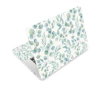 TNKBREEZE Autocollant pour ordinateur portable - Feuille d'eucalyptus verte - Universel - Décoration pour ordinateur portable - En PVC - Autocollant amovible - Protection artistique pour ordinateur