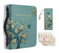 TNKBREEZE Housse de protection de la Bible en cuir durable avec poignée Arbre de vie pour les amateurs de livres, documents d'étude, 28,5 x 20,3 cm