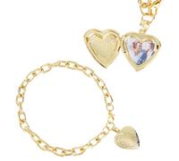 TNKBREEZE Lot de 4 bracelets avec pendentif en forme de cœur - Personnalisable - 24,6 cm - 20 mm - Cadeau pour femme - Mère - Femme - Doré