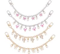 TNKBREEZE Lot de 4 pendentifs de sac en forme de papillon - 26,5 cm - Alliage - Accessoire de décoration - Fermoir en forme de cancer léger - Plusieurs couleurs