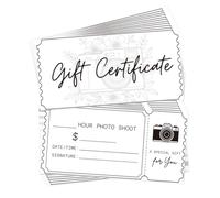 TNKBREEZE Lot de 40 chèques-cadeaux vierges pour photographie, ligne d'art, certificats, coupons en papier, cartes à personnaliser, pour studio photo, photographes professionnels, clients