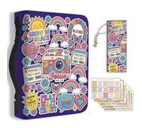 TNKBREEZE Pochette de rangement en cuir avec fermeture éclair pour cadeau chrétien avec marque-page, onglets, citation de foi, autocollant, motif d'église, livre