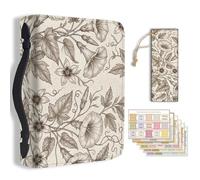 TNKBREEZE Sac Bible Marron Texture Fleurs PU Cuir Bible Housse avec marque-page Bouquet de Fleurs pour 19,99 x 30,5 x 5,5 cm Étui de transport pour femmes hommes Carnets chrétiens Accessoires de