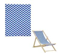 TNKBREEZE Tissu de rechange pour chaise longue de plage - 116 cm x 42 cm - Sangle d'assise simple - Tissu de rechange - Rayures bleues - Pour bain de soleil, jardin, cour, plage
