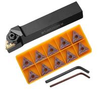 TNMG160408 TNMG332 Plateau tournant en carbure de tungstène avec support rotatif WTJNR2020K16, tige de 20 mm, pour tournage CNC de l'acier, revêtement CVD/PVD pour demi-et fines, avec 10 inserts et