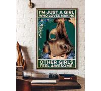 TNND Affiche murale rétro en métal avec inscription « I'm Just A Girl Who Loves Making Other Girls Feel Awesome » - 20,3 x 30,5 cm