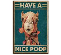 TNND Affiche rétro en métal avec inscription Have A Nice Poop Camel 20,3 x 30,5 cm