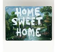 TNND Banksy Home Sweet Home Poster en métal Motif graffiti 20,3 x 30,5 cm