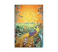 TNND Grateful Dead Plaque en métal pour salle de bain Motif route dorée 20,3 x 30,5 cm