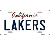 TNND Lakers California Novelty State Background Vanity Plaque d'immatriculation en métal 15 x 30,5 cm