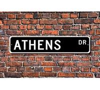 TNND Pancarte cadeau Athens Souvenir Athens Native Athens Visitor Momento Grec City Plaque en métal pour utilisation en extérieur et intérieur 10,2 x 40,6 cm