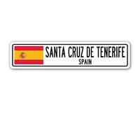 TNND Pancarte de rue Santa Cruz De Tenerife Espagne Drapeau de l'Espagne 10,2 x 40,6 cm