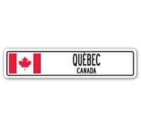 TNND Panneau de rue Québec Canada Drapeau canadien Ville Pays Route Wall Street 10,2 x 40,6 cm