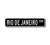 TNND Panneau de Rue Rio De Janeiro Rio De Janeiro Rio De Janeiro Cadeau Rio Visitor Brésil City Rio Native Street Sign 4 x 16 Pouces