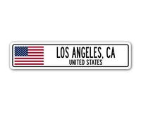 TNND Plaque de rue Los Angeles Ca United States Drapeau américain 10,2 x 40,6 cm