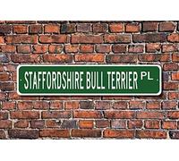 TNND Plaque de rue Staffordshire Bull Terrier Panneau de Staffordshire Bull Terrier Amateur de rue