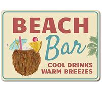 TNND Plaque décorative en aluminium pour plage, bar, plage et bar 20,3 x 30,5 cm