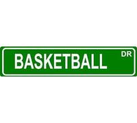 TNND Plaque décorative en métal pour Basket-Ball pour Usage extérieur, intérieur et clôture, Panneau de Rue 4 x 16 Pouces