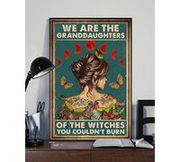 TNND Plaque décorative vintage en métal 20,3 x 30,5 cm - Affiche de sorcellerie - Affiche de sorcière - Affiche décorative en métal