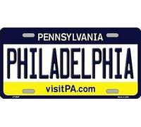 TNND Plaque d'immatriculation en métal avec fond de Philadelphia Pennsylvanie 15,2 x 30,5 cm