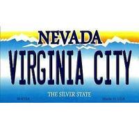 TNND Plaque d'immatriculation en métal avec fond de Virginia City Nevada - 15,2 x 30,5 cm