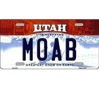 TNND Plaque d'immatriculation en métal avec fond Moab Utah - 15,2 x 30,5 cm