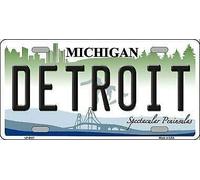 TNND Plaque d'immatriculation en métal de Detroit Michigan - 15,2 x 30,5 cm