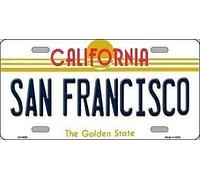 TNND Plaque d'immatriculation fantaisie en métal San Francisco California 15,2 x 30,5 cm
