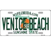 TNND Plaque d'immatriculation Venise Beach Floride Fantaisie en métal 15,2 x 30,5 cm