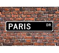 TNND Plaque en métal avec inscription « Paris » - Souvenir du visiteur de Paris - 10,2 x 40,6 cm