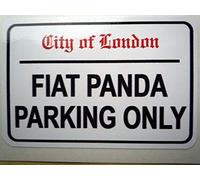 TNND Plaque en métal pour Fiat Panda Parking Only City Of London 20,3 x 30,5 cm