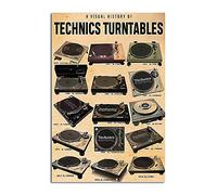 TNND Plaque murale vintage en métal « A Visual History Of Technics » pour amateurs de tourne-disque - Décoration de salle de bain - 20,3 x 30,5 cm